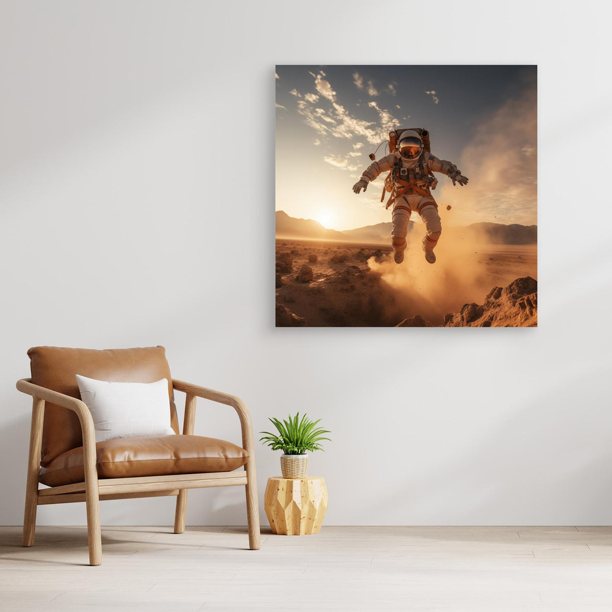Flying astronaut in desert #2