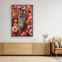 Zebra Flowers Portrait