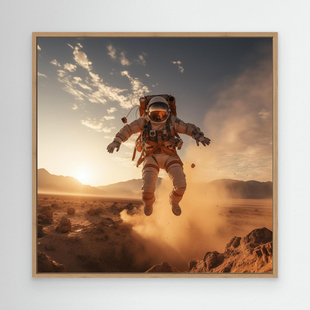 Flying astronaut in desert #2