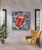 Stones, tableau de MaxL accroché au mur, mise en situation 1