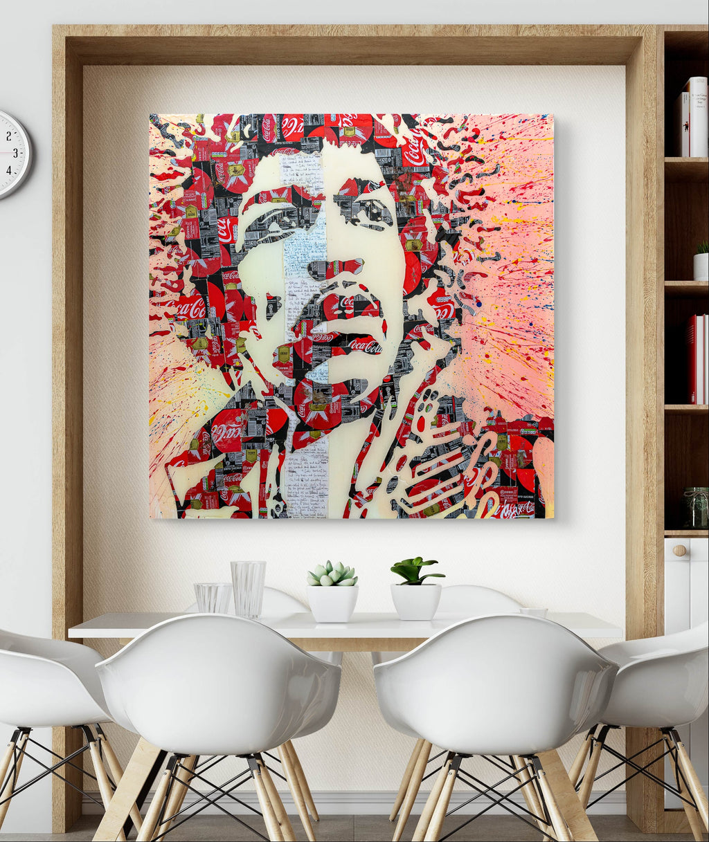 Hendrix Cola, tableau de MaxL accroché au mur, mise en situation 1