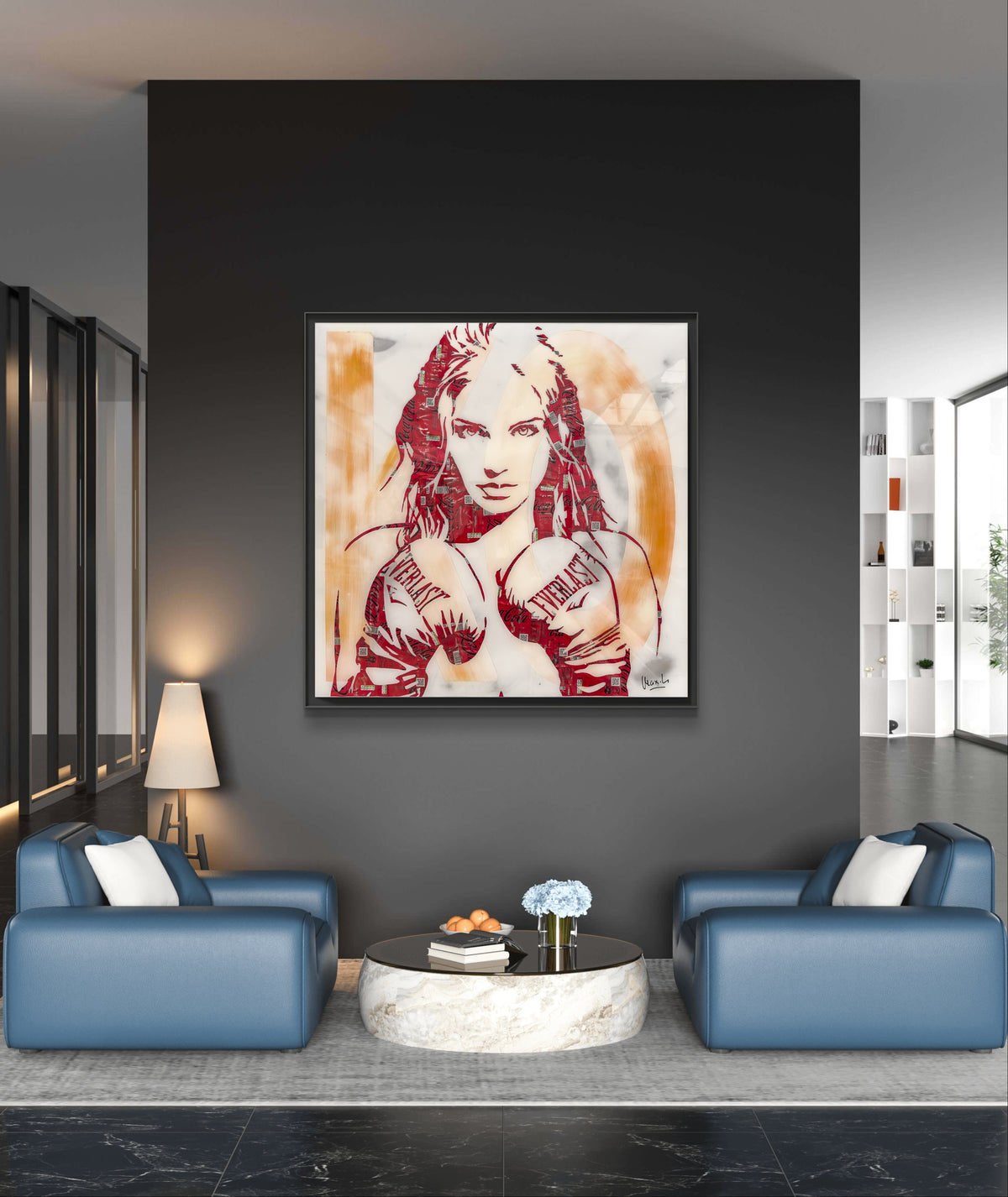 Ko, tableau de MaxL accroché au mur, mise en situation 2