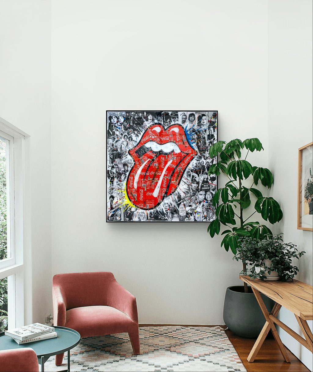 Stones, tableau de MaxL accroché au mur, mise en situation 2