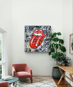 Stones, tableau de MaxL accroché au mur, mise en situation 2