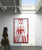 Double Elvis, tableau de MaxL au mur avec des visiteurs pour donner l'échelle 1