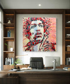 Hendrix Cola, tableau de MaxL accroché au mur, mise en situation 2