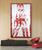 Double Elvis, tableau de MaxL accroché au mur, mise en situation 2