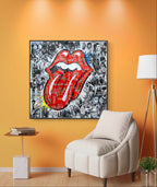 Stones, tableau de MaxL accroché au mur, mise en situation 3