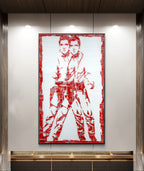 Double Elvis, tableau de MaxL accroché au mur, mise en situation 1