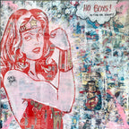 Girl Power, tableau pop art de MaxL en canettes recyclées et résine, vue de face