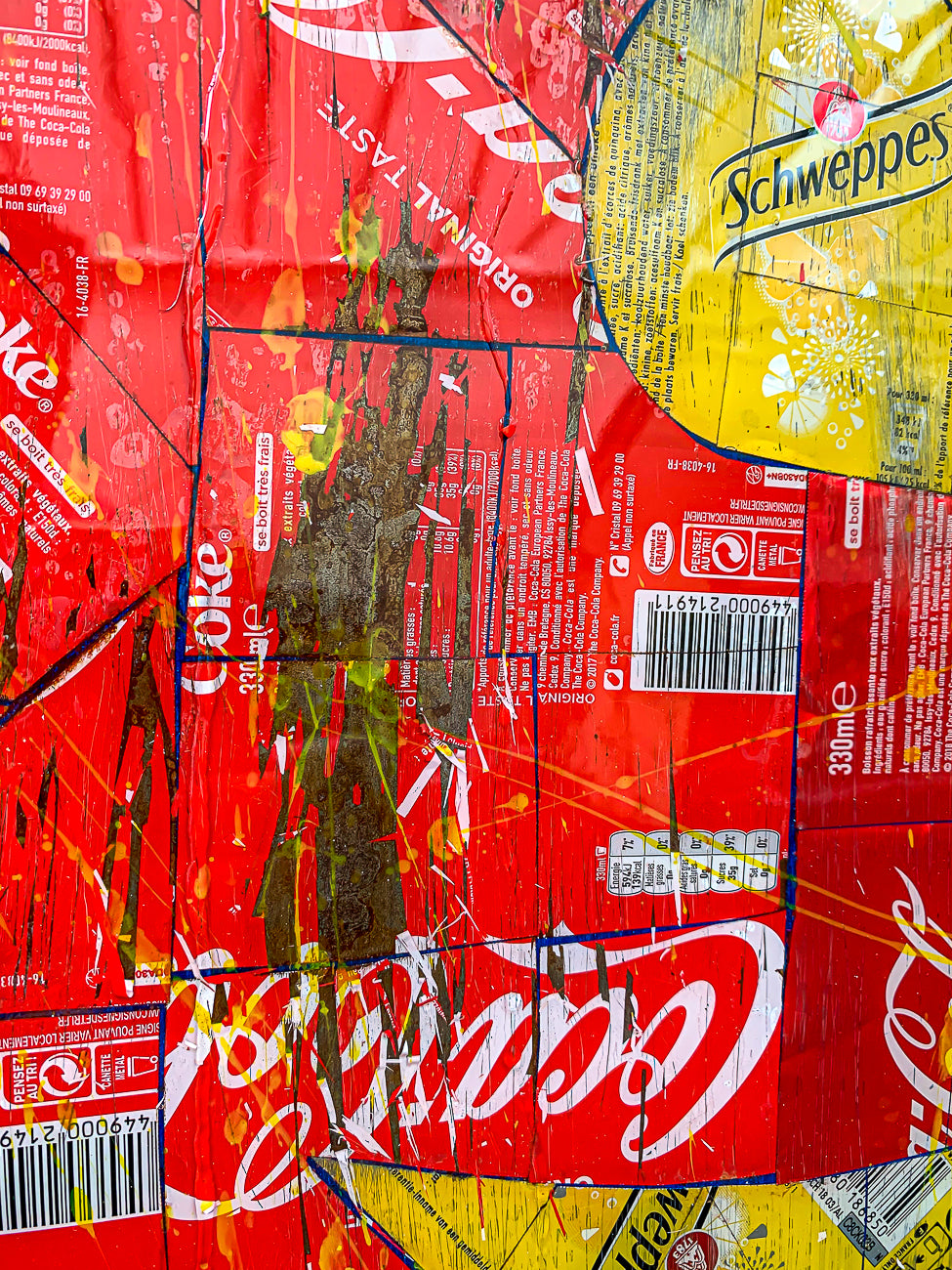 Superman Recycling de MaxL, détail des canettes découpées 1