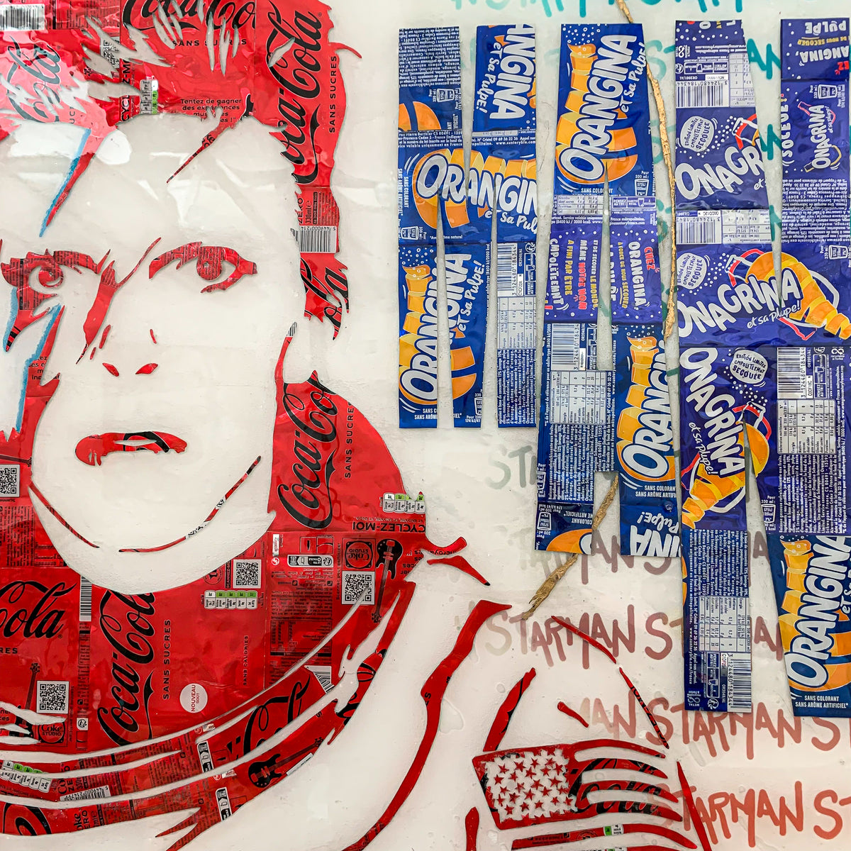 Starman de MaxL, détail des canettes découpées et de la résine