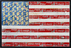 America First, tableau pop art de MaxL en canettes recyclées, vue de face
