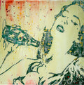 Dita Perrier, tableau pop art de MaxL en canettes recyclées et résine, vue de face