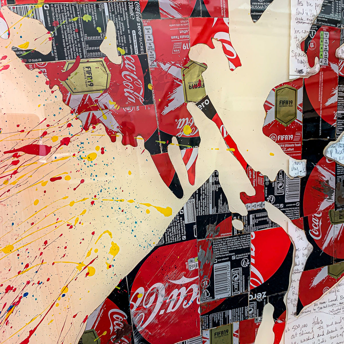 Hendrix Cola de MaxL, détail des canettes découpées et de la résine
