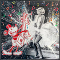 Mickey & Marilyn, tableau pop art de MaxL en canettes recyclées et résine, vue de face