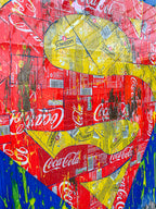 Superman Recycling de MaxL, détail des canettes découpées 3