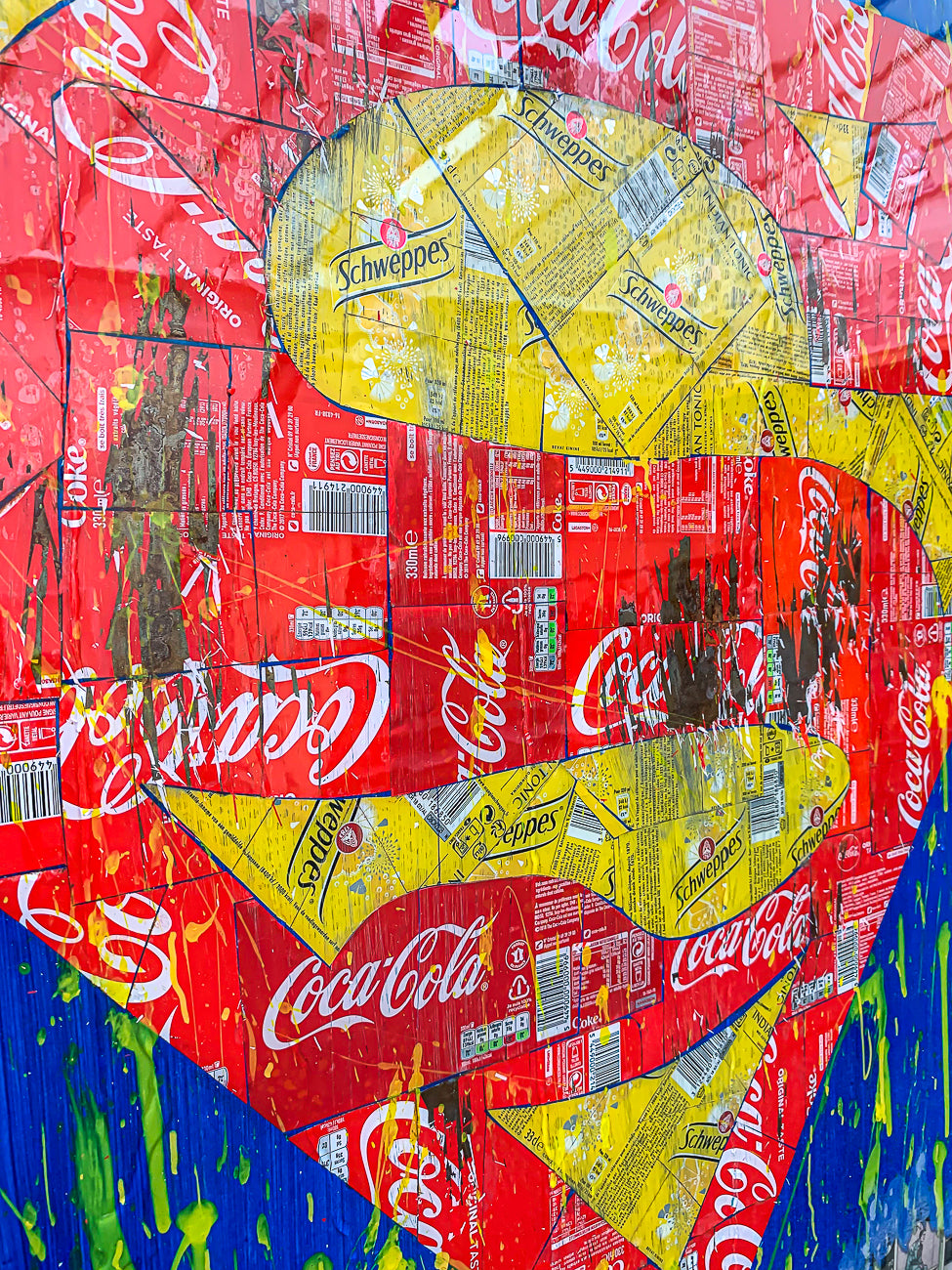 Superman Recycling de MaxL, détail des canettes découpées 3