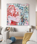 Girl Power, tableau de MaxL accroché au mur, mise en situation 1