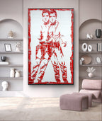 Double Elvis, tableau de MaxL accroché au mur, mise en situation 3