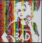 Andy Warhol's Bad, tableau pop art de MaxL en canettes recyclées et résine, vue de face