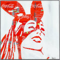 Ariana White & Red, tableau pop art de MaxL en canettes recyclées, vue de face