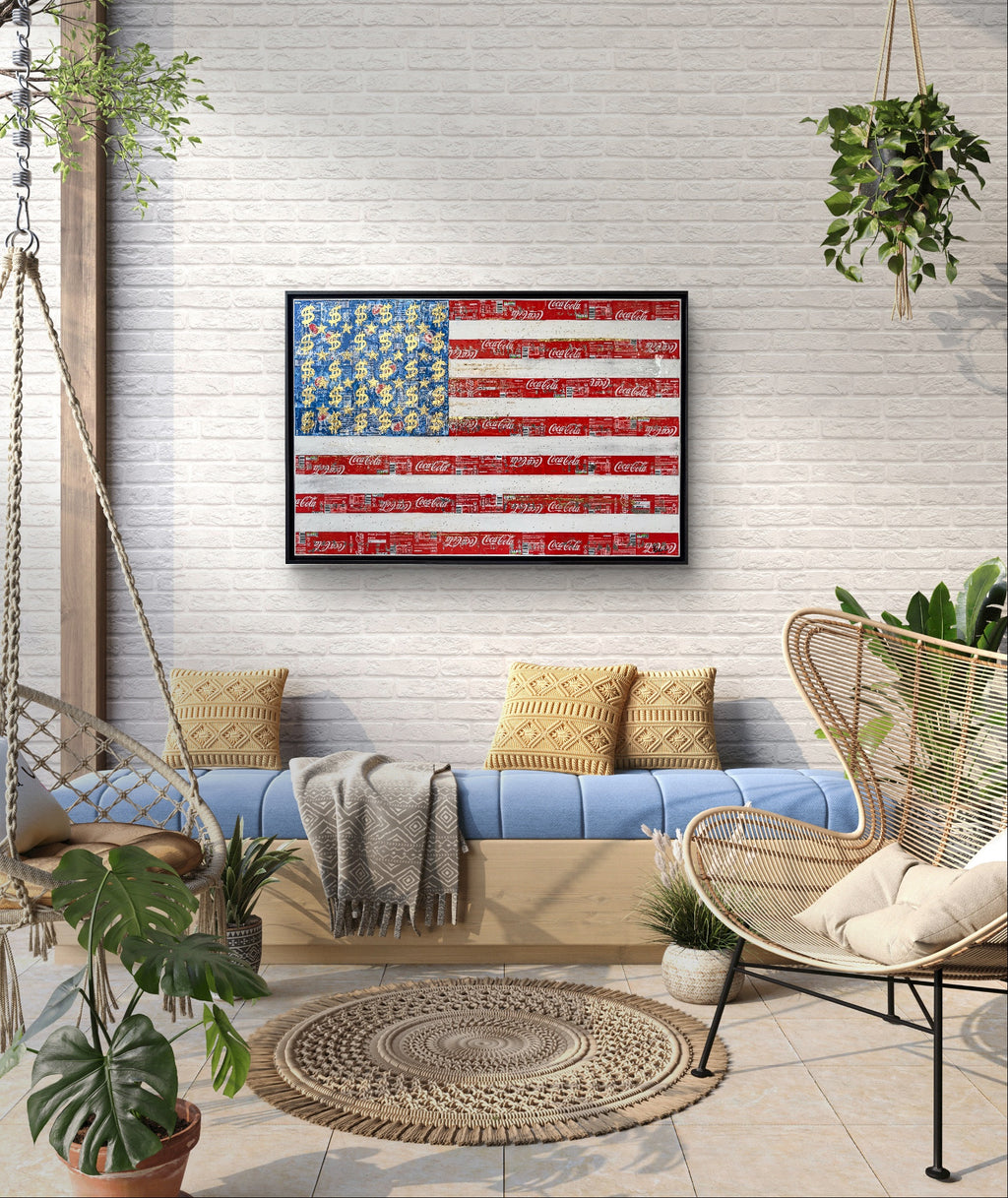 America First, tableau de MaxL accroché au mur, mise en situation 3