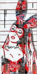 Bunny Coke, tableau pop art de MaxL en canettes recyclées, vue de face