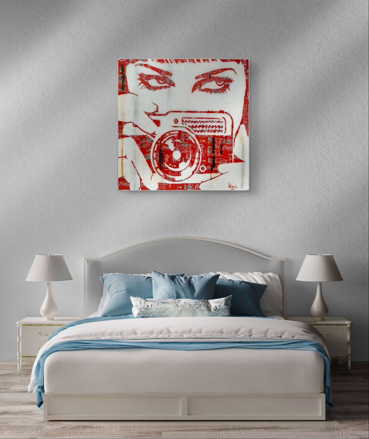 Clic Clac, tableau de MaxL accroché au mur, mise en situation 1