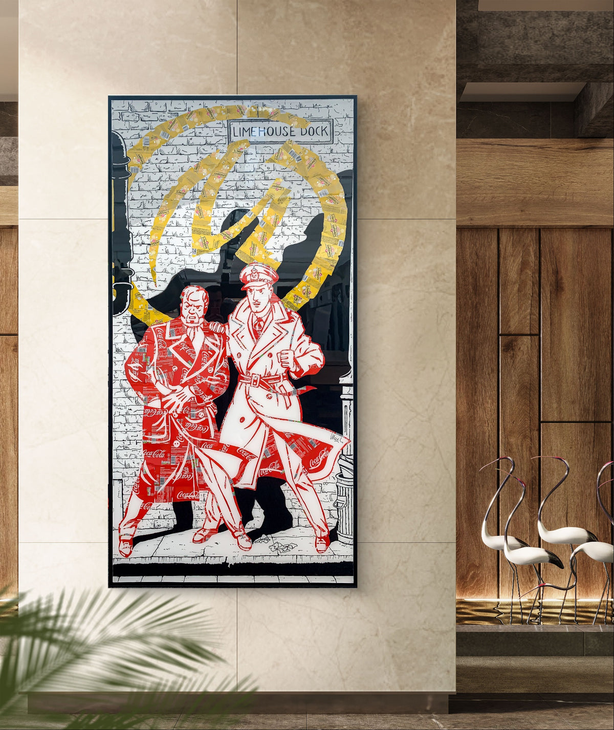 La Marque Jaune, tableau de MaxL accroché au mur, mise en situation 3