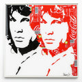 Double Jim, tableau pop art de MaxL en canettes recyclées et résine, vue de face