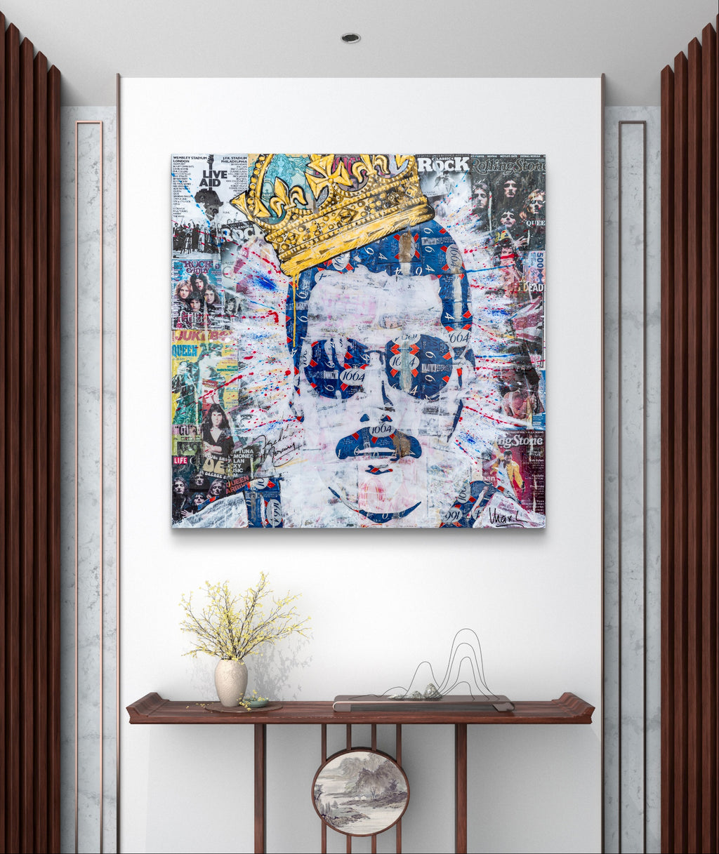 Freddie, tableau de MaxL accroché au mur, mise en situation 3