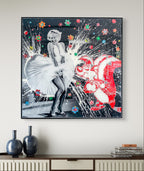 Pepe & Marilyn, tableau de MaxL accroché au mur, mise en situation 4