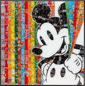 Hidden Mickey, tableau pop art de MaxL en canettes recyclées et résine, vue de face