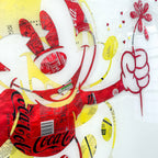 Mickey Double de MaxL, détail de la marqueterie de canettes
