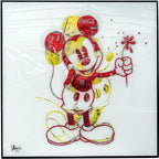 Mickey Double, tableau pop art de MaxL en canettes recyclées et résine, vue de face