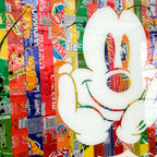 Mickey Rainbow de MaxL, détail des canettes découpées