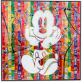 Mickey Rainbow, tableau pop art de MaxL en canettes recyclées et résine, vue de face