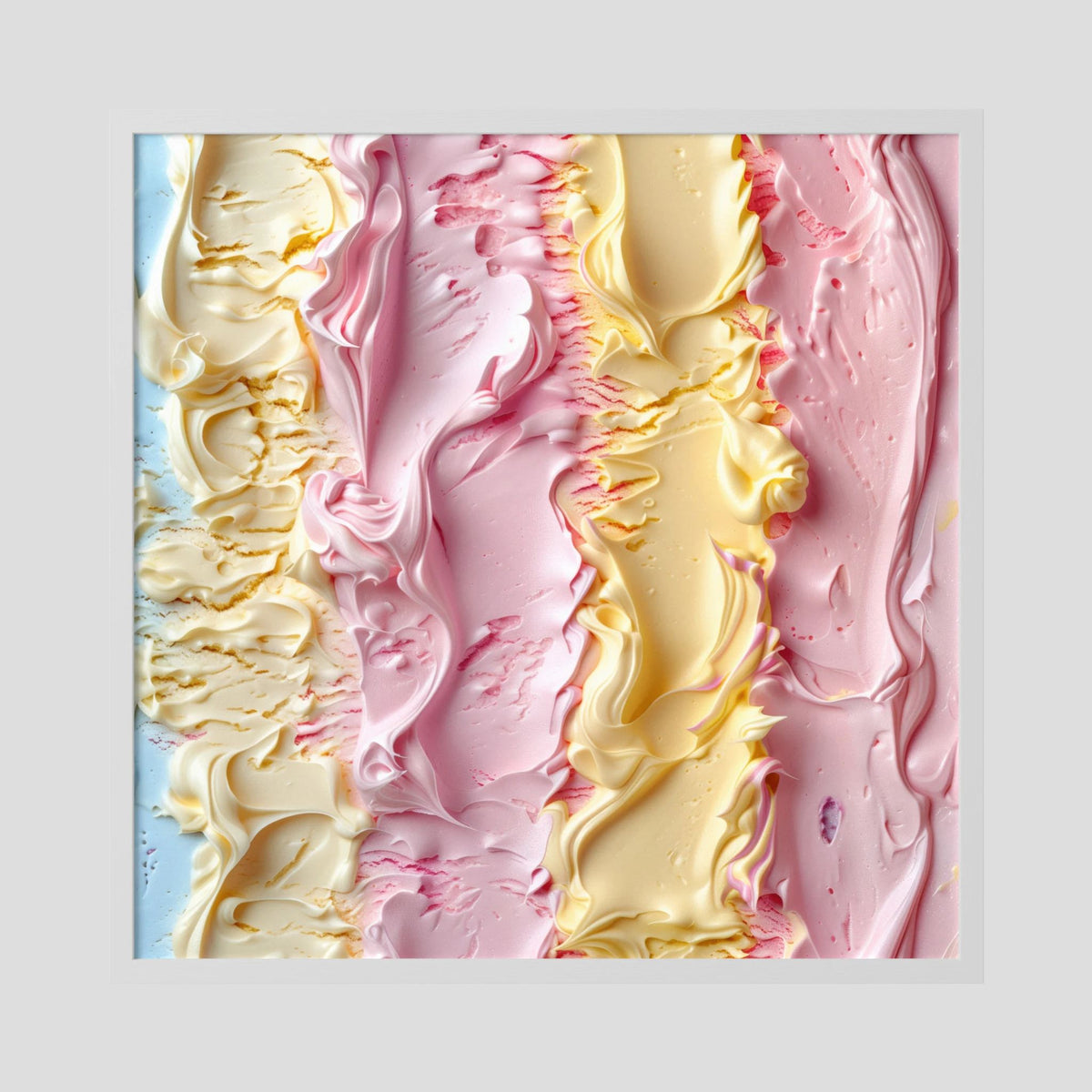 Affiche Ice Creamy de MaxL encadrée, cadre en bois blanc
