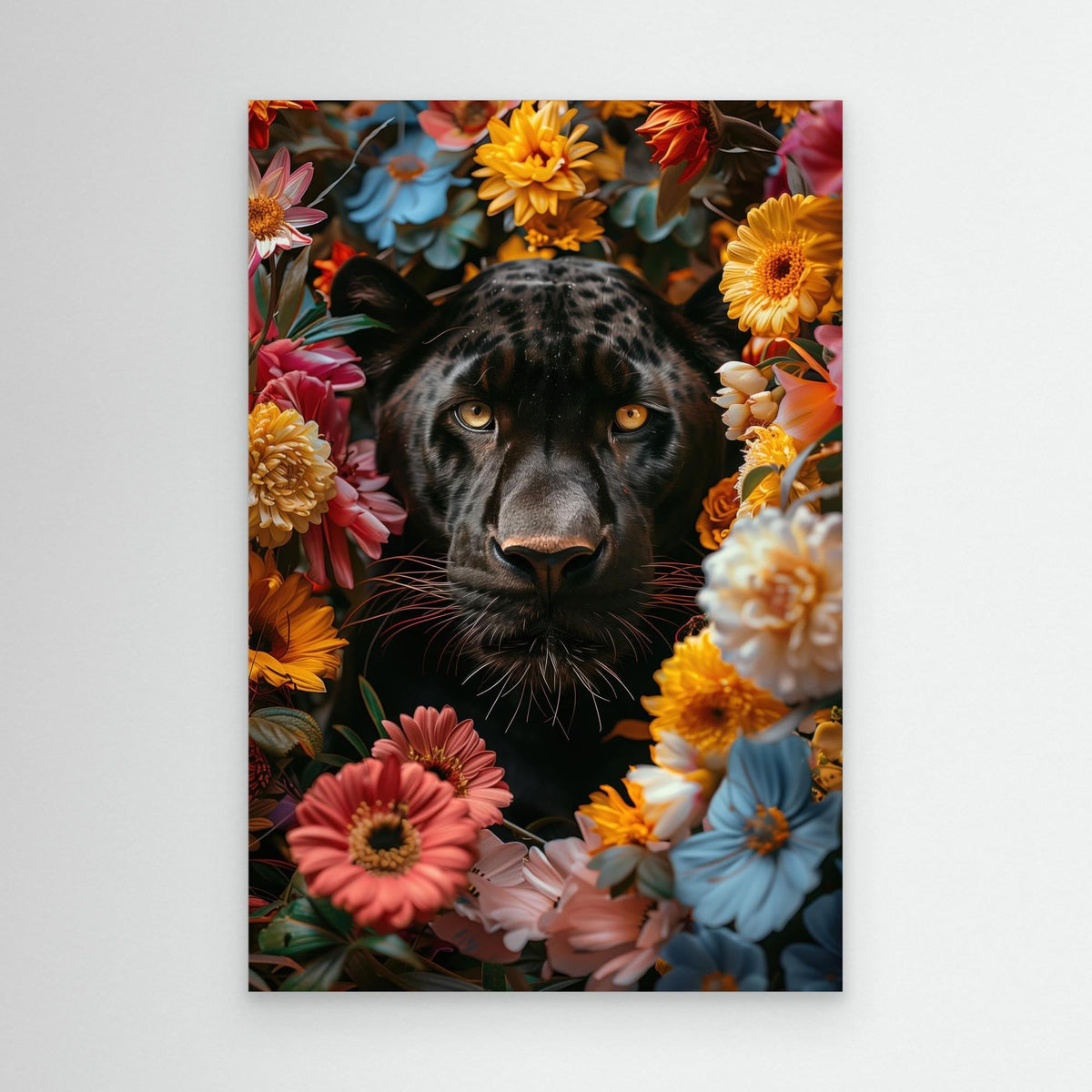Black Panther Flowers, tirage sur toile sans cadre de MaxL