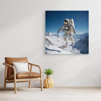Flying astronaut in Mountains