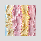 Ice Creamy, affiche sur papier fine art de MaxL : des vagues de crème glacée jaune pâle et rose, en relief