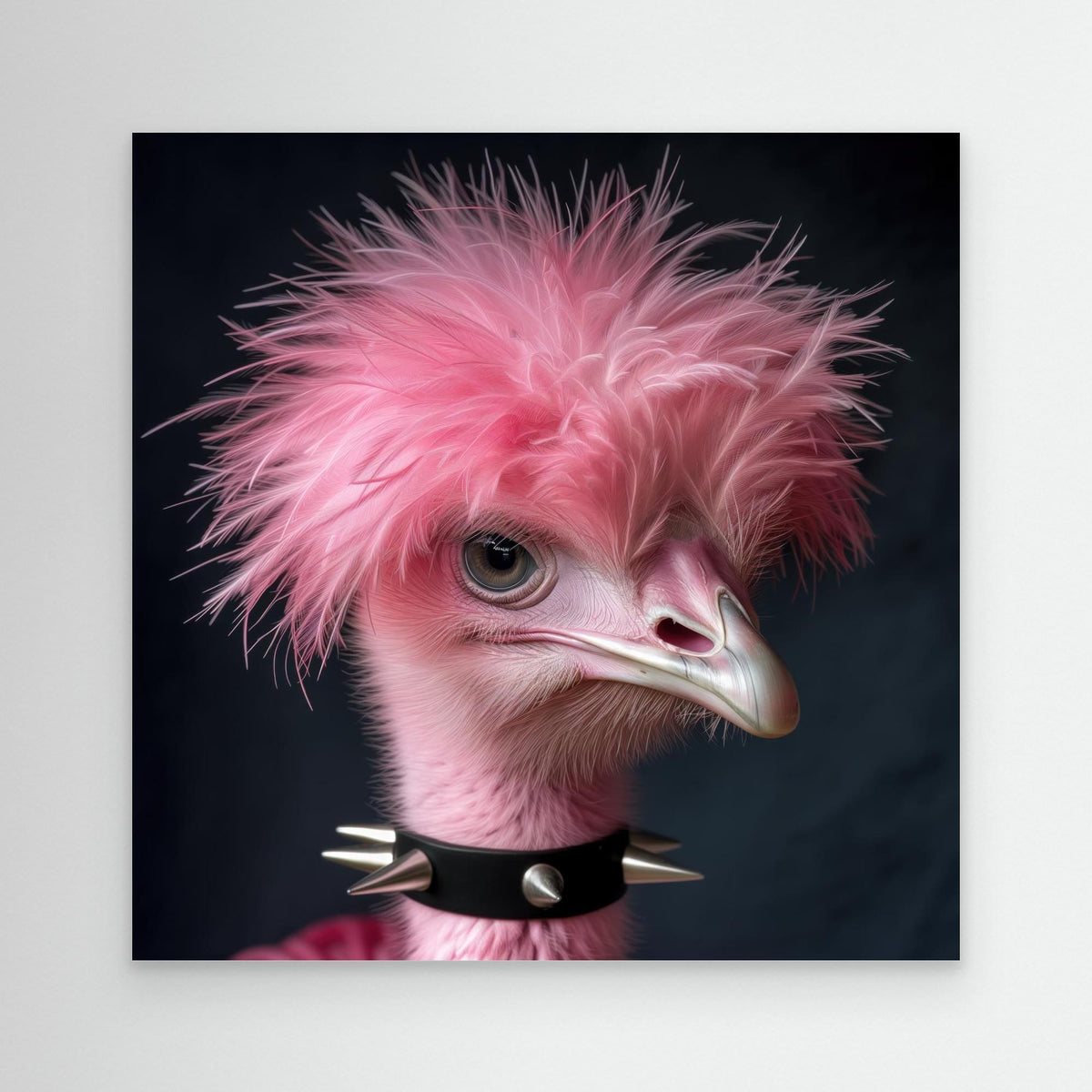 Punk Autruche, tirage sur toile sans cadre de MaxL