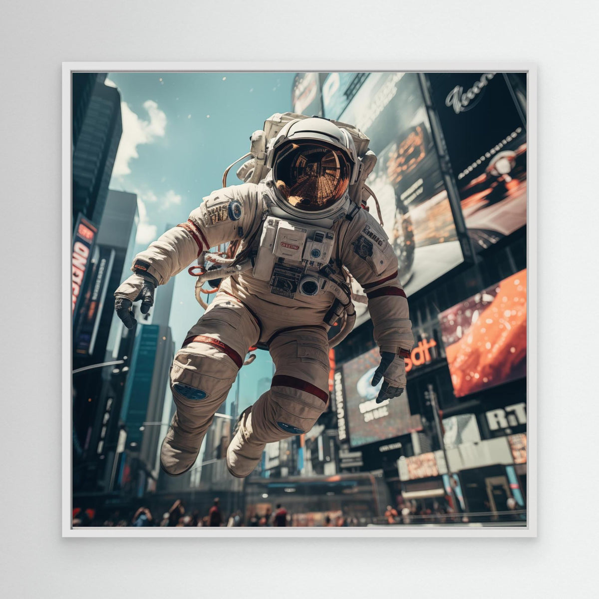 Flying astronaut in New York