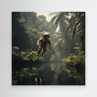 Flying astronaut in space