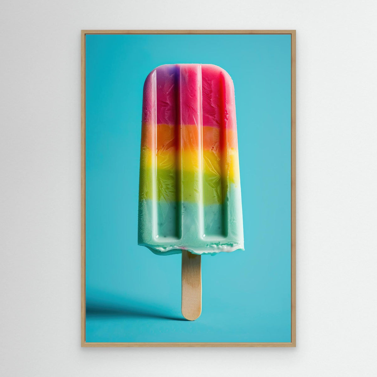 Frozen Rainbow, tirage sur toile de MaxL avec cadre chêne