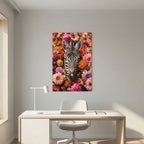 Affiche Zebra Flowers Portrait de MaxL au-dessus d'un bureau blanc