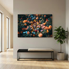 Affiche Cheetah Flowers de MaxL au-dessus d'un banc, dans une entrée