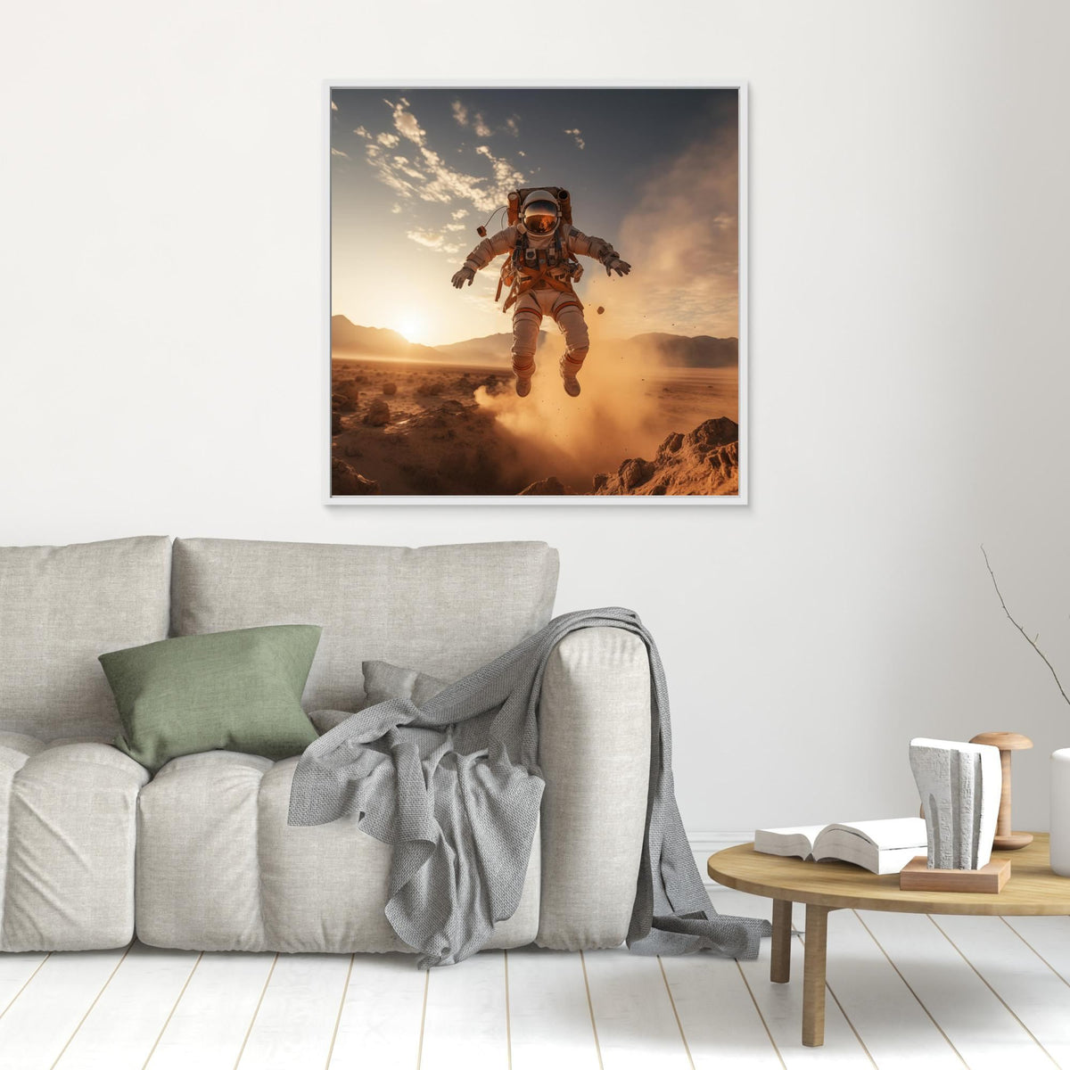 Flying astronaut in desert #2