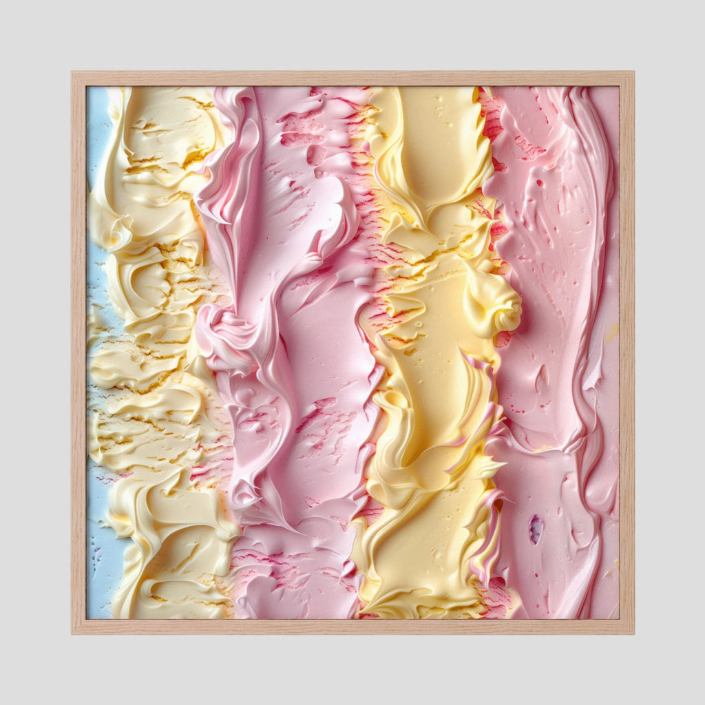 Affiche Ice Creamy de MaxL encadrée, cadre en chêne clair